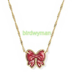 Haley Bow Gold Short Pendant Necklace